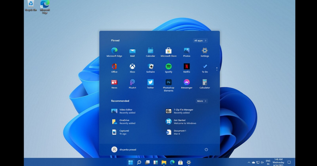 Windows 11 Start menu has been centered and includes brand-new look and feel