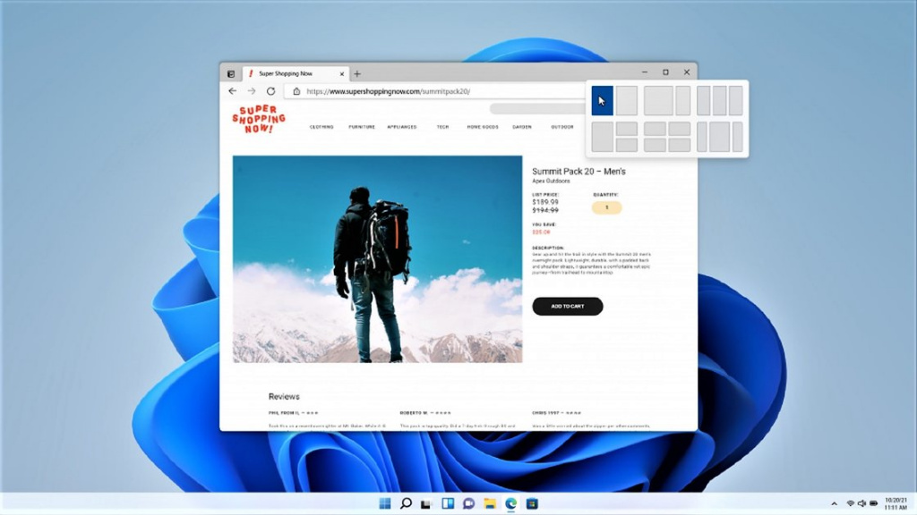Windows 11 introduces new snap layouts