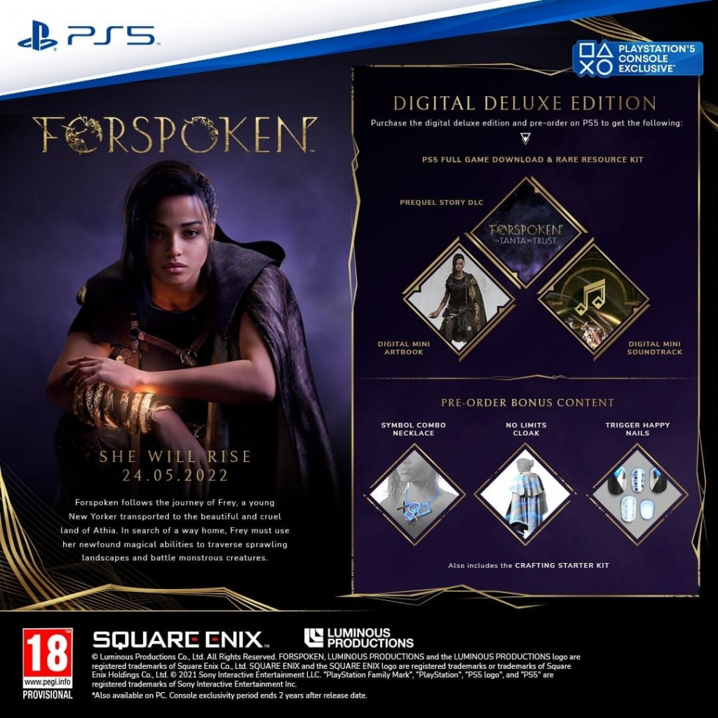 forspoken digital deluxe edition preorder bonuses