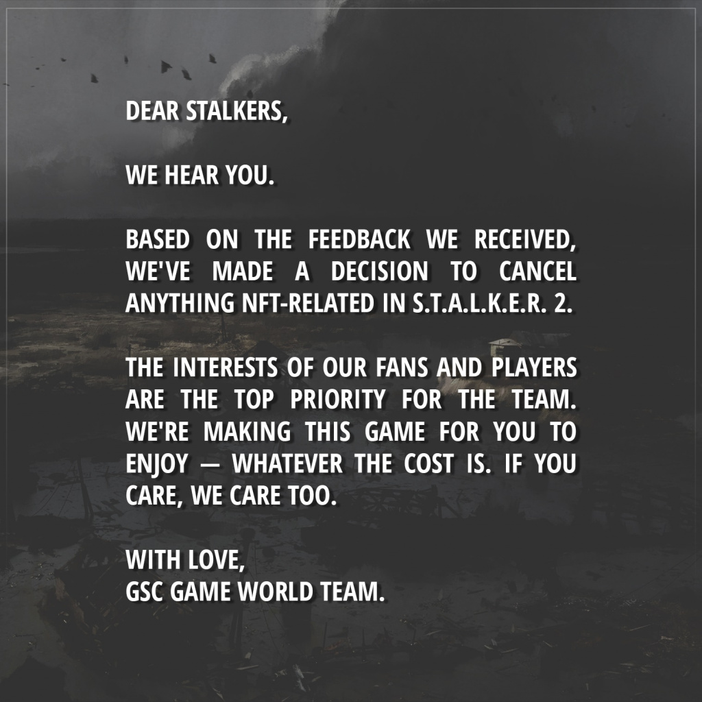Stalker devs cancel NFT amid player backlash