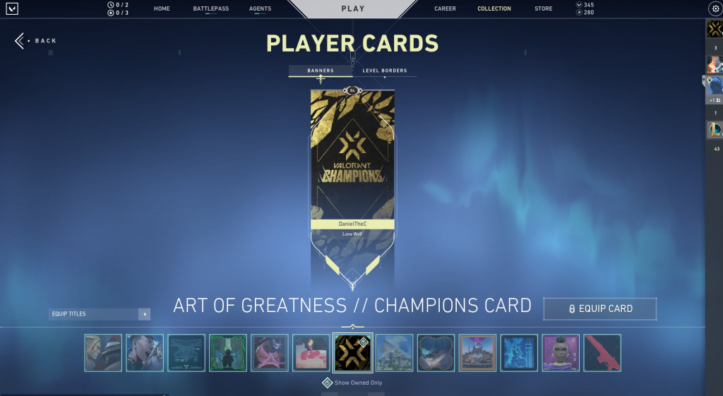 Valorant Champions Player card