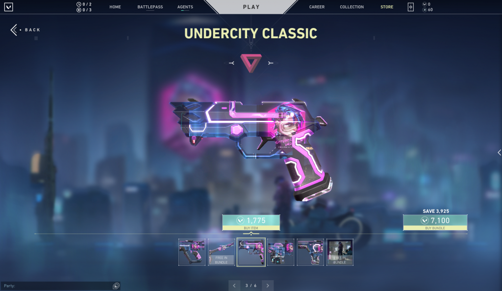 Classic skin in Undercity bundle in Valorant