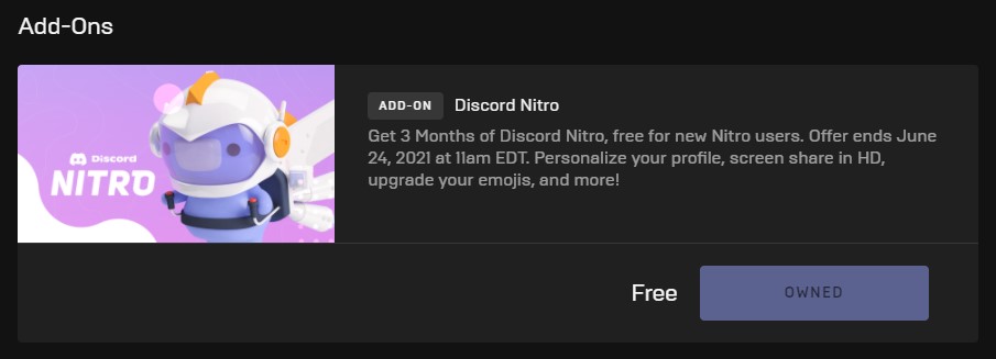 Redeem Control Epic Games Store free discord nitro how to