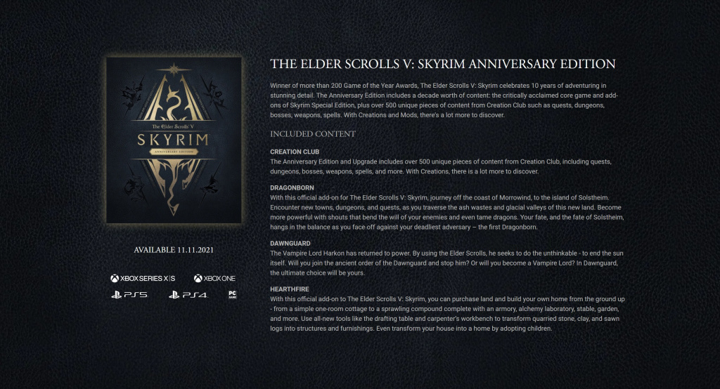 Skyrim Anniversary Edition: Release date, new content, Creation Club, price, next-gen upgrade, more