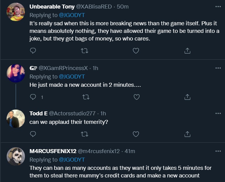 Warzone hackers cheaters ban wave JGOD raven software