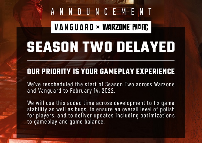 Warzone Season 2 delay new release date bug fixes changes improvements