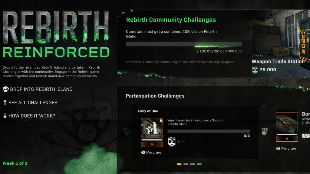 warzone rebirth reinforced event community challenges kill counter faked