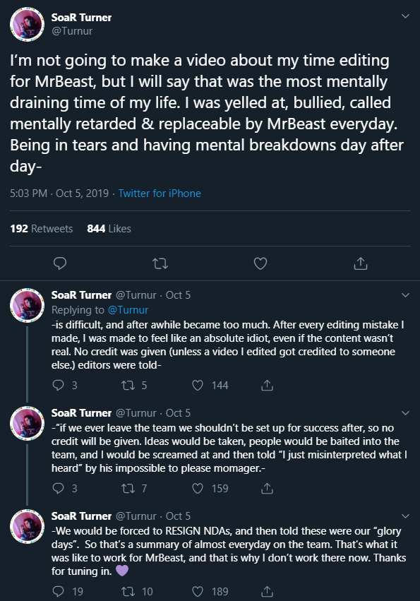MrBeast allegations bullying toxic workplace former employees