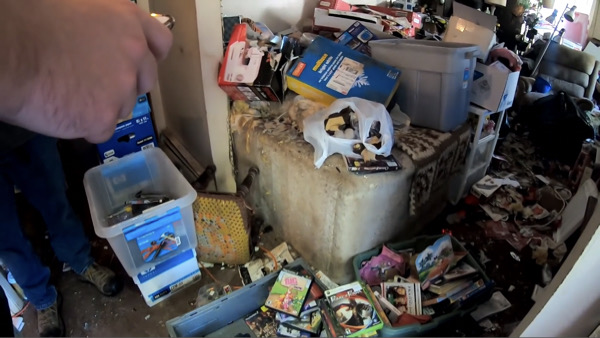 Aimee and Korbin discovered containers filled with vintage and classic video games inside a hoarder’s home