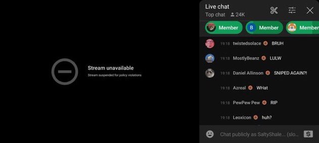 Ludwig was hit with another streaming policy violation ban on YouTube