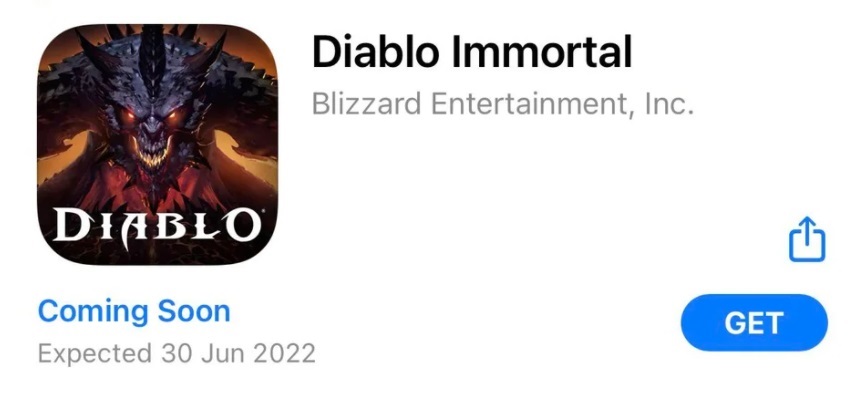 Diablo Immortal release date official leak apple app store 30th June 2022 blizzard entertainment ios android