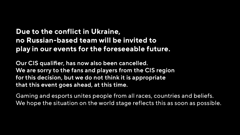 Virtus.pro threatened Dota 2 LAN banned russia ukraine war esports
