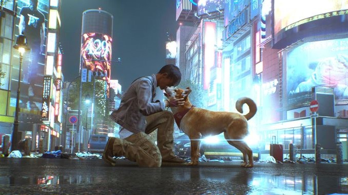 Ghostwire: Tokyo petting dog