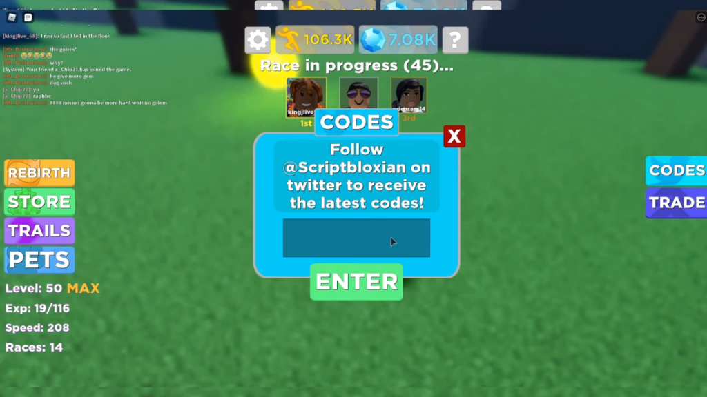 Roblox Legends of Speed codes