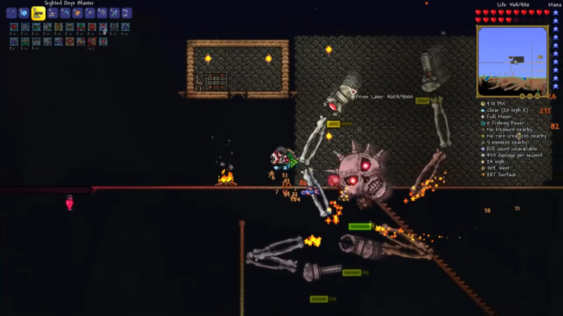 Skeletron Prime Boss in Terraria.