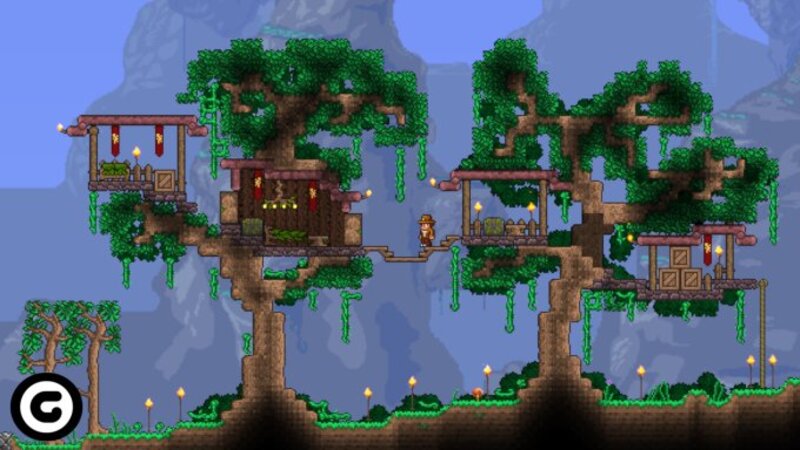 Tree house build in Terraria